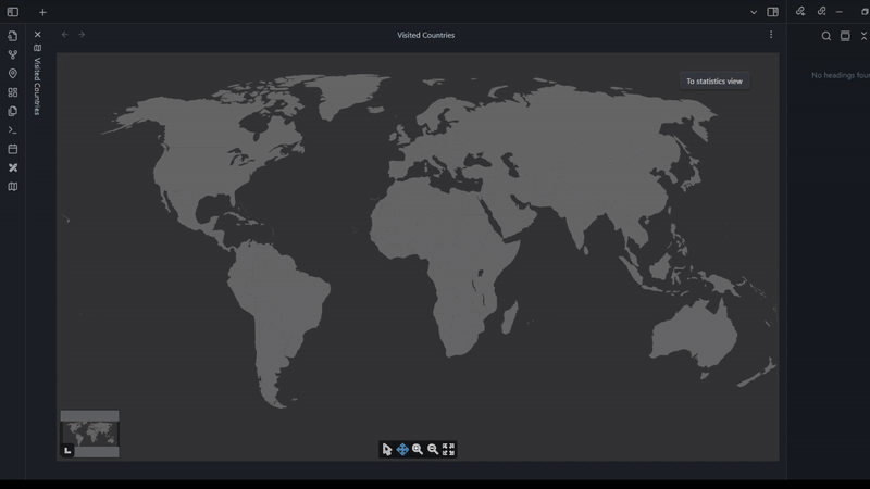 Obsidian Visited Countries